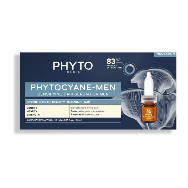 PHYTO PHYTOCYANE Densifying Treatment for Progressive Hair Thinning - Men - 12 Vials 0.118 fl oz