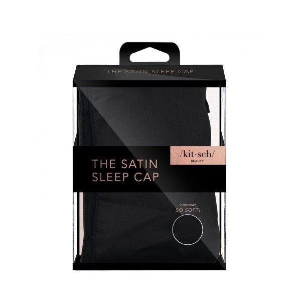 kitsch Satin Sleep Cap - Black