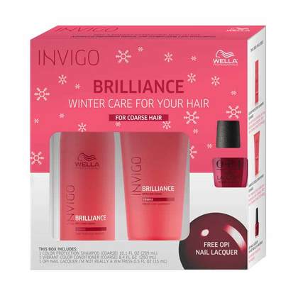 wella invigo brilliance holiday gift pack (coarse) with free nail polish